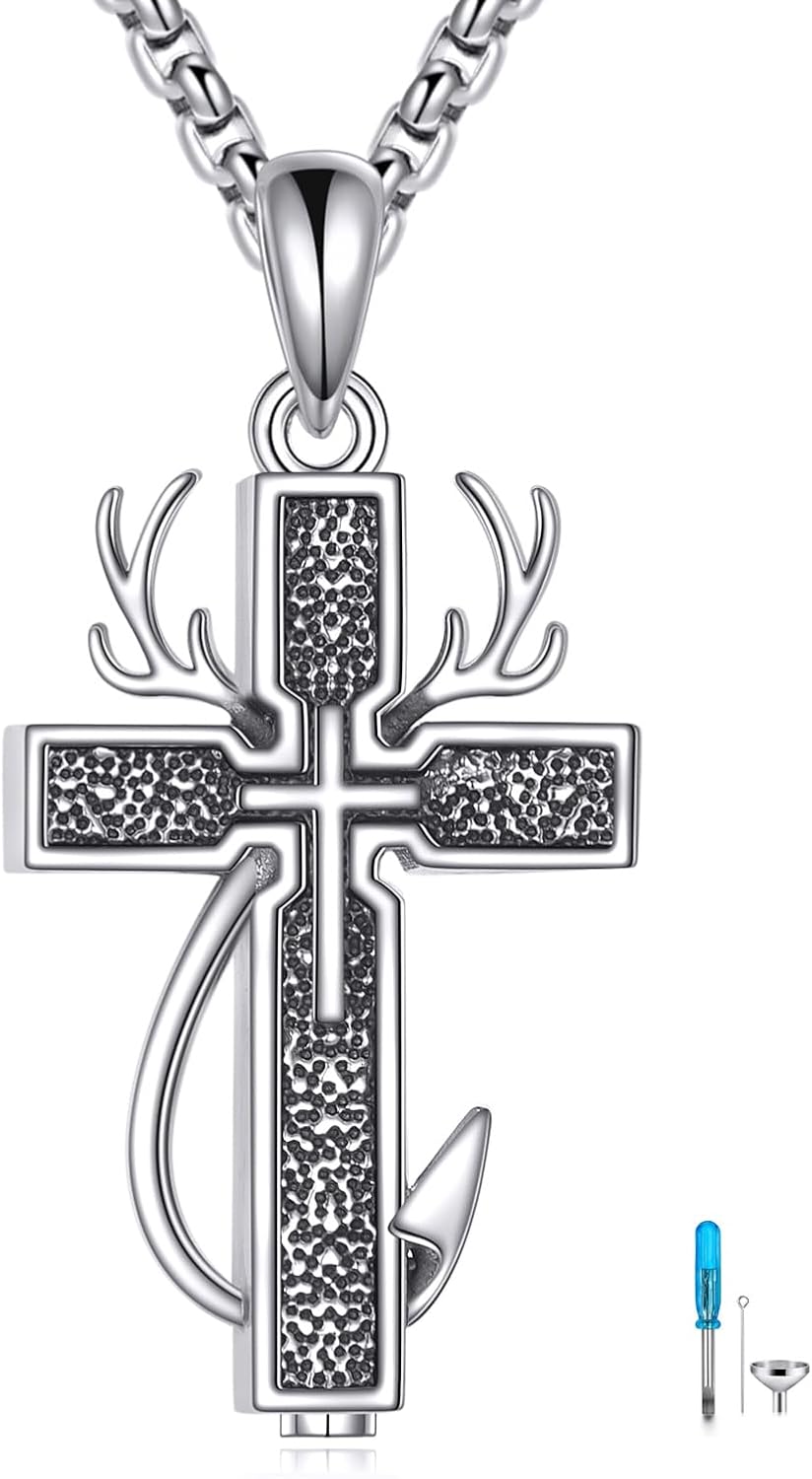 Heart Moonstone Locket Necklace 925 Sterling Silver Opal/Cross/Start Moon Urn Necklaces for Ashes Heart Locket that Holds Pictures for Women Jewelry Memorial Gifts for Women Mom