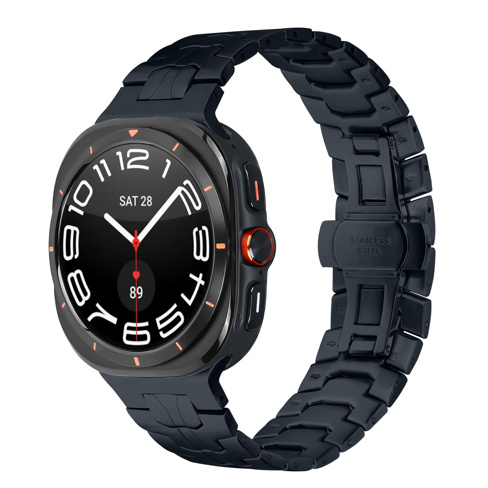 OULUCCI Compatible With Galaxy Watch Ultra Bands 47mm (2025/2024) Men Business Casual Ultrathin Magnetic Metal Stainless Steel Galaxy Watch 7 Ultra