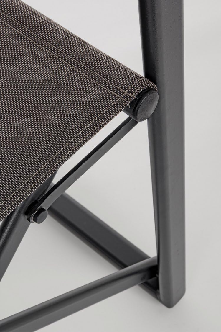 KONTE.DESIGN Set di 2 sedie regista LAGUN in alluminio antracite e textilene grigio scuro, pieghevoli