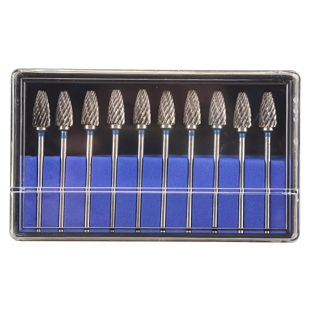 10pcs Cutting Burs Drill Polisher Cutter Tungsten Carbide, 2.35mm HP Shaft Shank Plaster Alloy Acrylic Polishing Cleaning Grinding — Amazon image 6