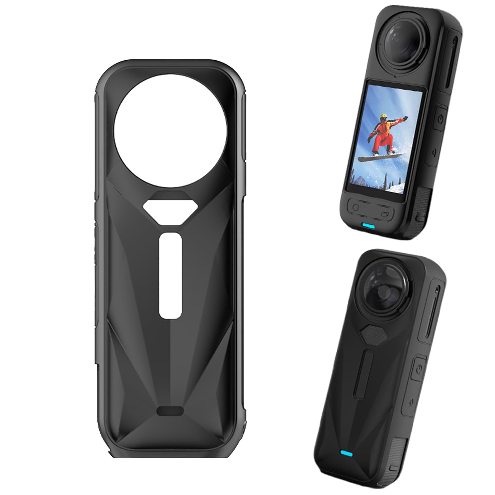 Custodia In Silicone Per Insta360 X5 – Antigraffio E Antipolvere, Morbida Al Tatto, Leggera E Con Presa Migliorata, Colore Nero - 3