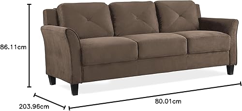 Miniatura 15 de LifeStyle Solutions - Sofá de microtela de la colección Grayson, de 80.3 x 32 x 32.68 pulgadas, color marrón Marrón,Negro -,Gris oscuro