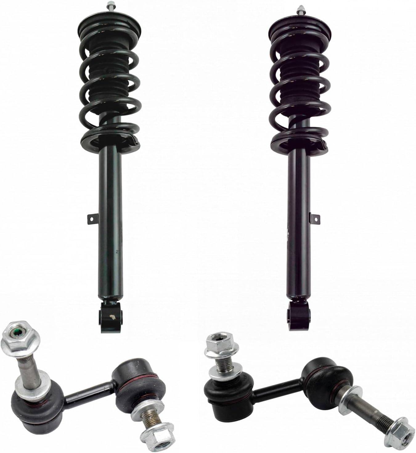 TRQ Front Suspension Kit Complete Strut & Coil Spring Assembly Sway Bar Stabilizer Link Compatible with 2006-2008 Lexus IS250 IS350