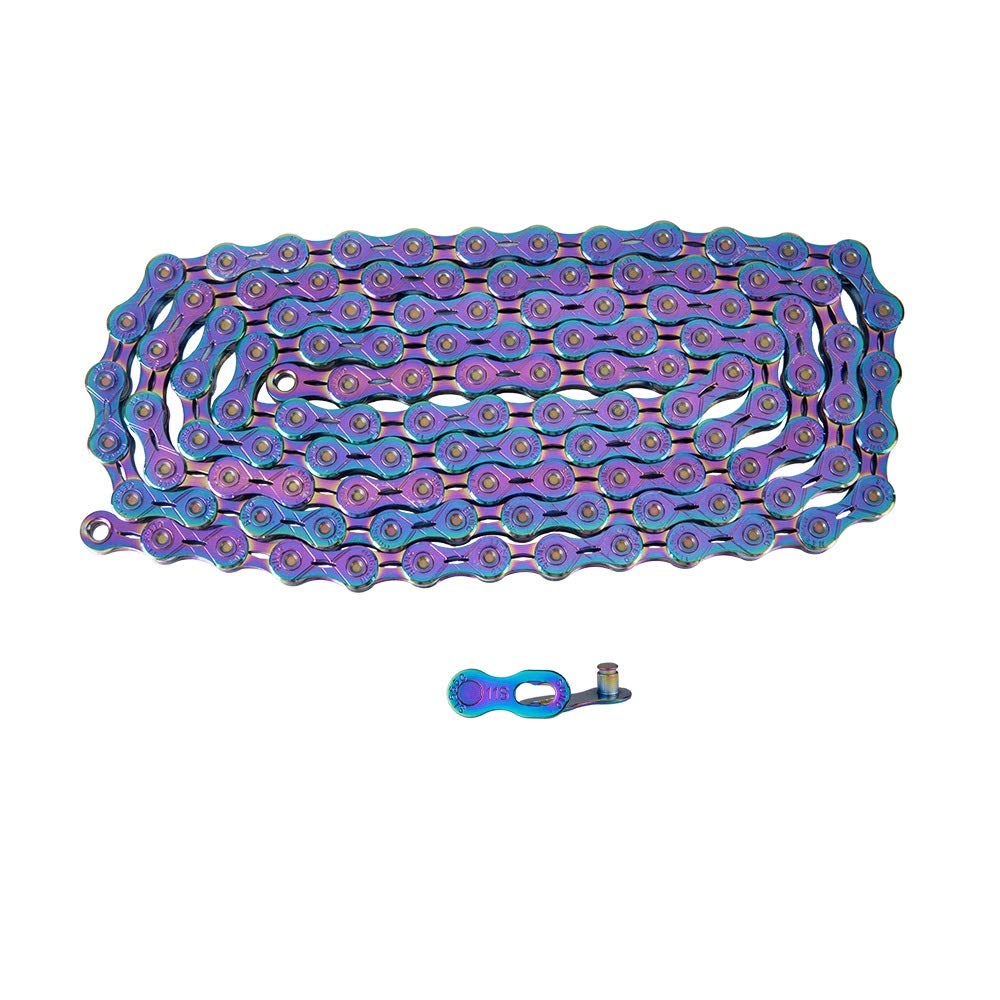 Fahrradkette 11speed Kette 11s Bunte Kette Straßen-Fahrrad-Ultra Durable Missing Link Regenbogen for MTB Mountain Bike