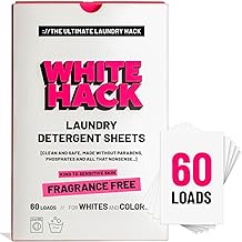 Fragrance Free Laundry Detergent Sheets | Clothes Detergent Laundry Soap Sheets for Travel - Mess-Free, Ultra Concentrated, Recyclable Packaging, Stain Fighting | Unscented, 60 Count