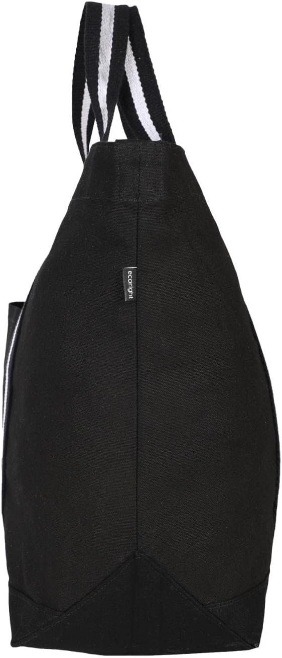 Eco Right Extra Large Canvas Tote Bag for Shopping & Work, Beach Bag with Adjustable Crossbody Handles