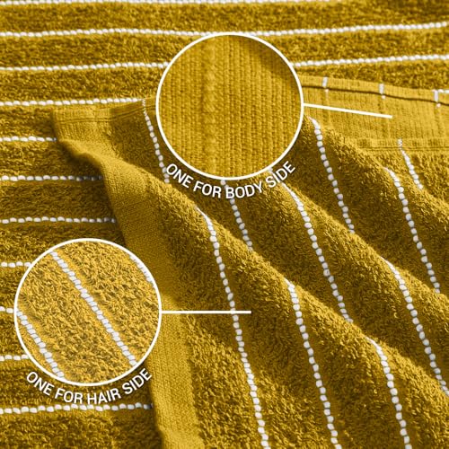 Image of Welspun 100% Cotton Towels for Bath | Towels for Bath Large Size | Bath Towel - Soft & Absorbent | 450 GSM | 1 Piece Bath Towel for Men /Women | 70 cms x 150 cms - Yellow