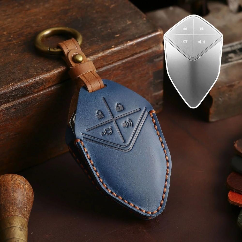 Car Smart Key Fob Shell Accessories Keyless Entry Remote Control Attachment，for Changan Deepal S7 SL03 (Blue)