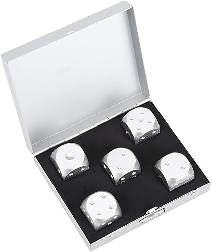 Monopoly Dice, 5 dados de mesa, juegos de dados poliédricos, juego de dados de metal DND, 5 piezas de aleación de aluminio, juego de dados de póquer