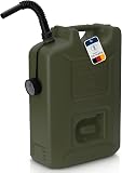 Hünersdorff Lot de 3 bidons de Carburant Professionnels de 20 l pour Essence, Diesel et Autres Produits Dangereux, fabriqué en Allemagne, Production certifiée TÜV, Olive - 9