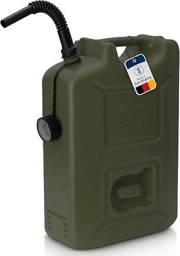 Hünersdorff Lot de 3 bidons de Carburant Professionnels de 20 l pour Essence, Diesel et Autres Produits Dangereux, fabriqué en Allemagne, Production certifiée TÜV, Olive - 9