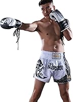 Vista 70 de Fluory - Pantalones cortos de lucha para muay thai, shorts de MMA, ropa de entrenamiento para lucha en jaula, grappling, artes marciales, kickboxing
