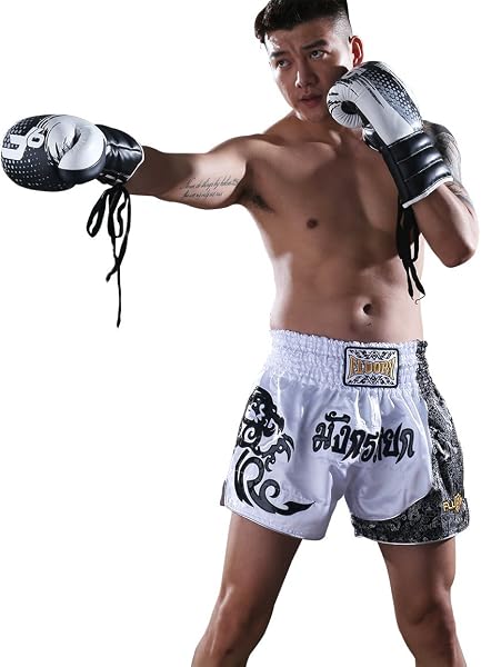 FLUORY Short de Combat Muay Thai, MMA Vêtements Cage d'entraînement Fighting Grappling Arts Martiaux Kickboxing Short Vêtements - 4