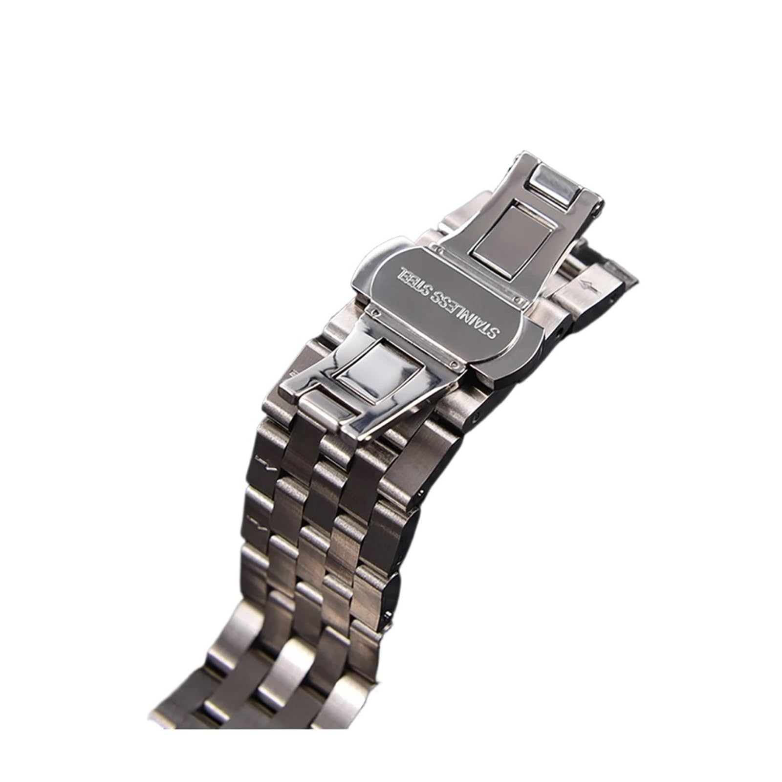 Cinturino di ricambio per orologio, in acciaio inox, 18 mm, 19 mm, 20 mm, 21 mm, 22 mm, 3 file