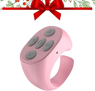 Fingertip Wireless Bluetooth Remote Control, 2026 New Remote App Control Page Turner for Phones Tablets Camera, Automatic Rechargeable Bluetooth Scroller Ring for Home (Pink,Normal)