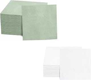FLOWERCAT 200-Count 2-Ply Cocktail Napkins - Beverage Napkins Disposable Premium Quality - 5" x 5" Paper Napkins for Party& Bar,Weddings,Birthday