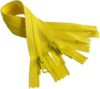2pcs 14" Inches YKK #5 Molded Plastic Closed End (Non-Separating) Zipper for Jacket Pocket Sewing Bag Craft Choose Your Color - Made in The United States (Lemon Yellow #504W)