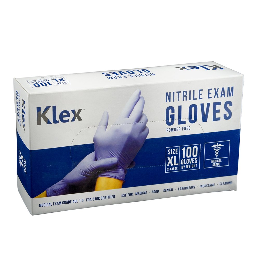 KlexNitrile Exam Gloves - Medical Grade, Powder Free, Latex Rubber Free, Disposable, Food Safe, Lavender XL XLarge…