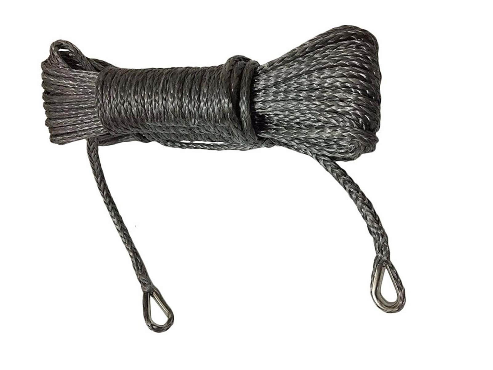 Winch Rope, Grey 6mm*15m Synthetic Winch Rope Extension,ATV Cable,Boat