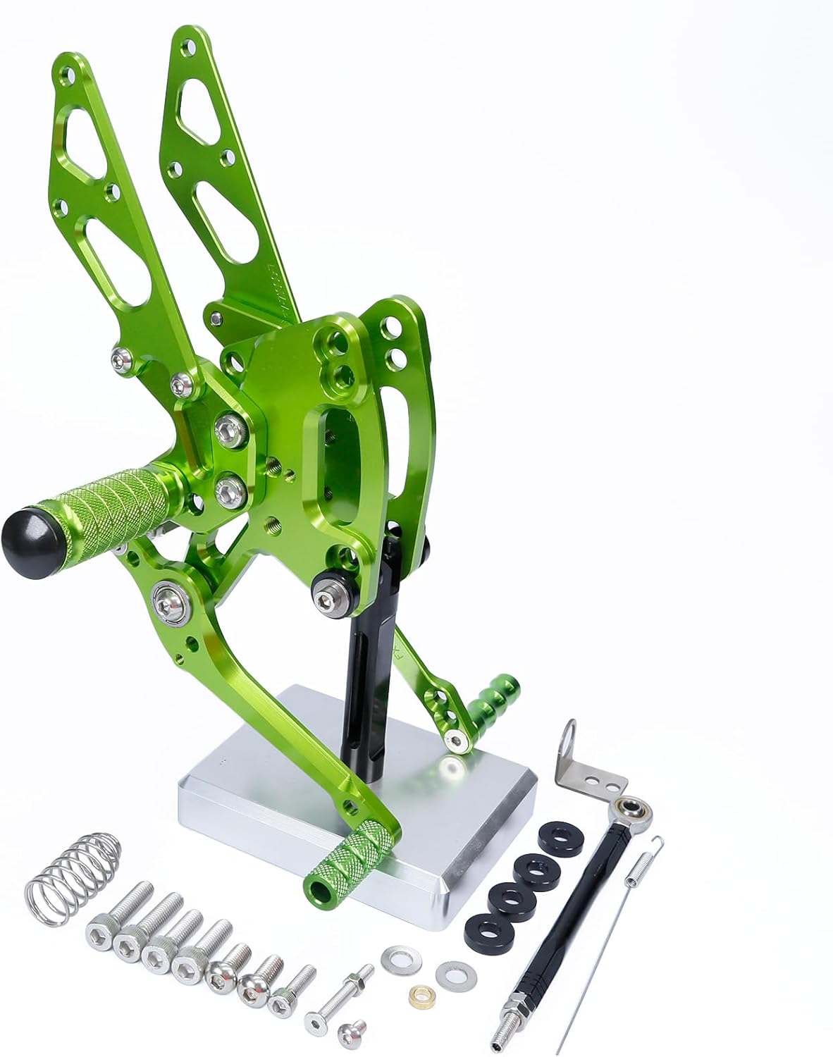 Aluminum Billet Adjustable Motorcycle Footrests Rearsets Foot Pegs Fit for Kawasaki Z1000 ABS 2011 2012 2013 2014 2015 2016 (Green)