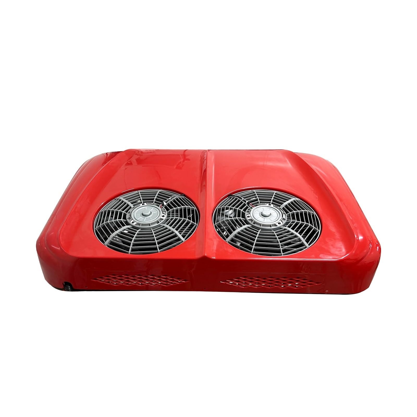 12000BTU Doppio Ventilatore Senza Spazzole Elettrico per Camper Condizionatore da Tetto per Auto 12V 24V per Camper Camion Camper Raffreddamento Rapido Funzionamento Fluido(Rosso 12V)