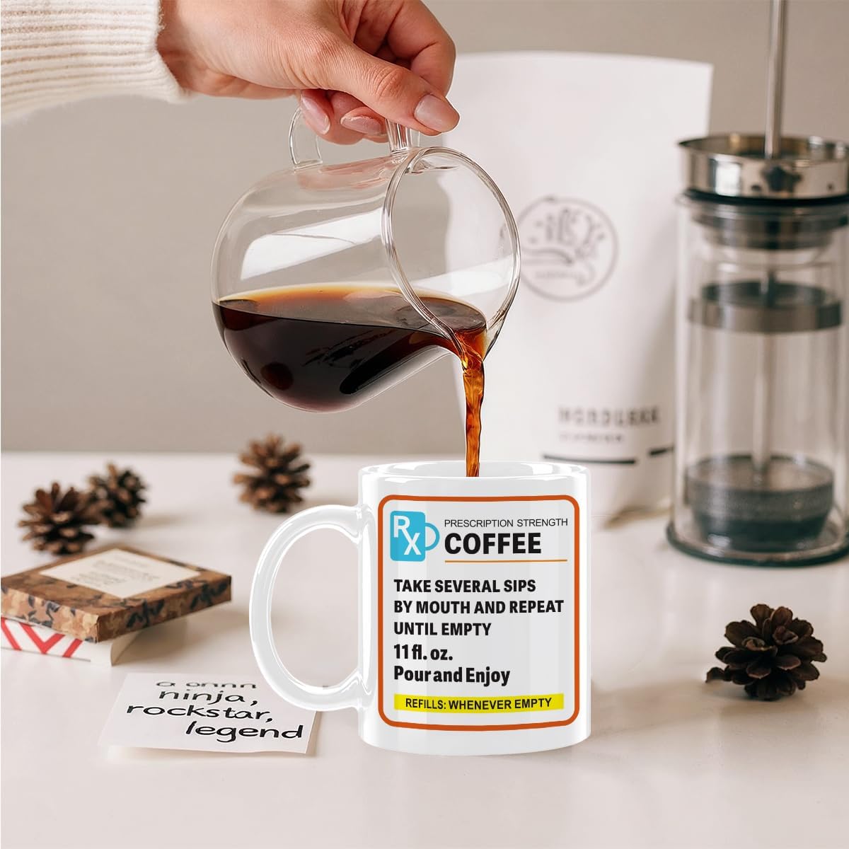 Prescription Ceramic Coffee Mug 11oz, Funny Prescription Novelty Coffee Cup, Unique Pharmacy Gifts Gag Gifts for Doctor Friend, Microwave & Dishwasher Safe Travel Cup - Image 4