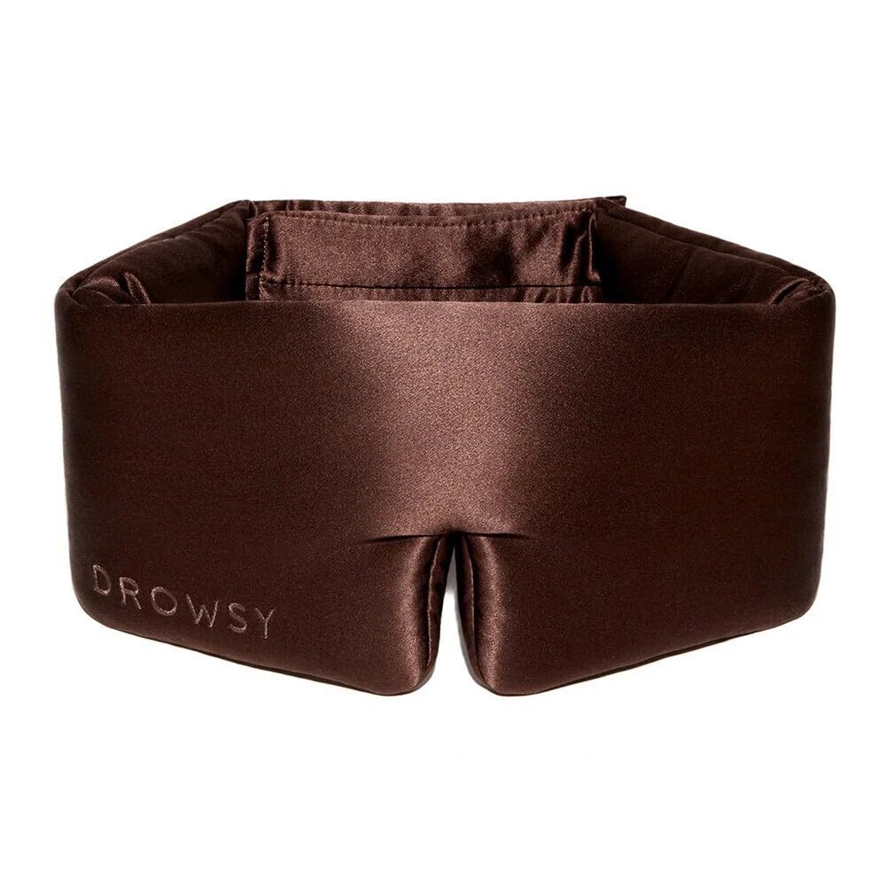 DROWSY Silk Sleep Mask - Face-Hugging, Padded Cocoon for Luxury Sleep in Total Darkness - 100% Pure Mulberry Silk (Dusty Gold) — Amazon image 10