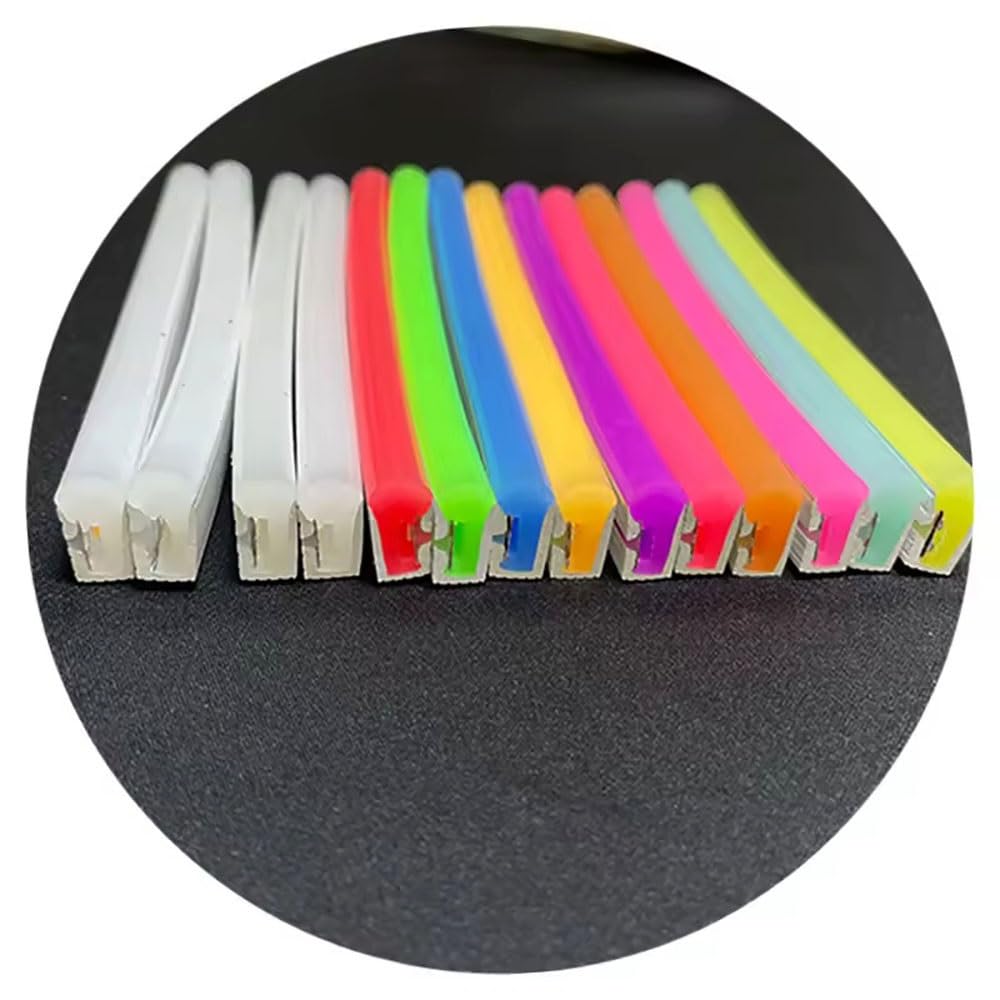 12 V DIY LED-Neonstreifenlichter, 3 Meter, 6 mm x 12 mm, flexibler Silikonschlauch, schneidbare Bandlampe, 1 Stück(Red)