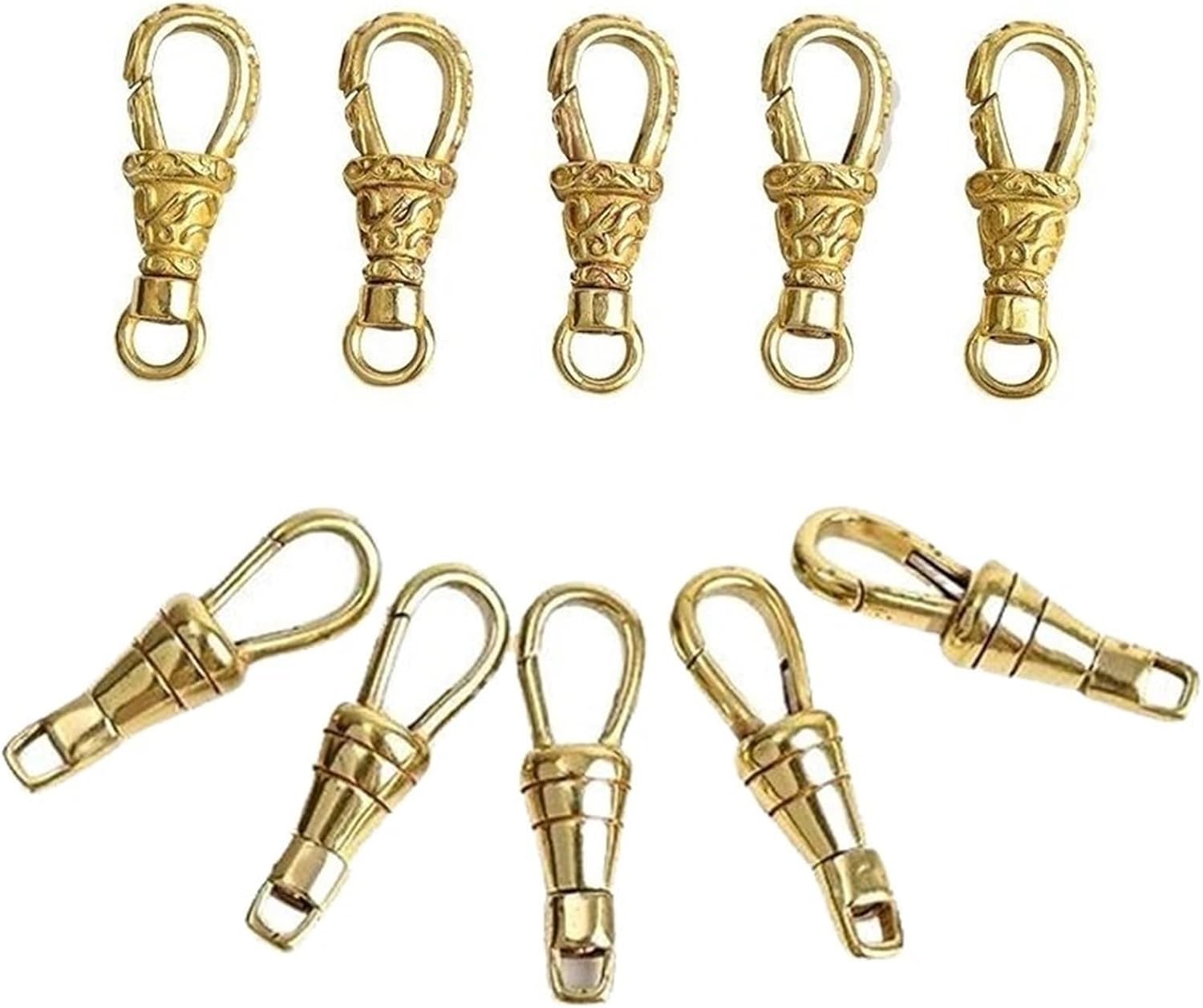 Pocket Watch Swivel Clip Chain 10 PC Brass Made Pattern Pocket Watch Swivel Clip Chain Spring Snap Hook 30mm 1.2 Inch