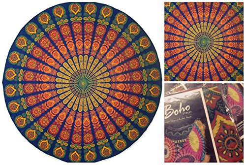 The Boho Street Cotton Mandala Roundies, Beach Throw, Indian Mandala Tapestry, Yoga Mat, Picnic Mat,Table Throw