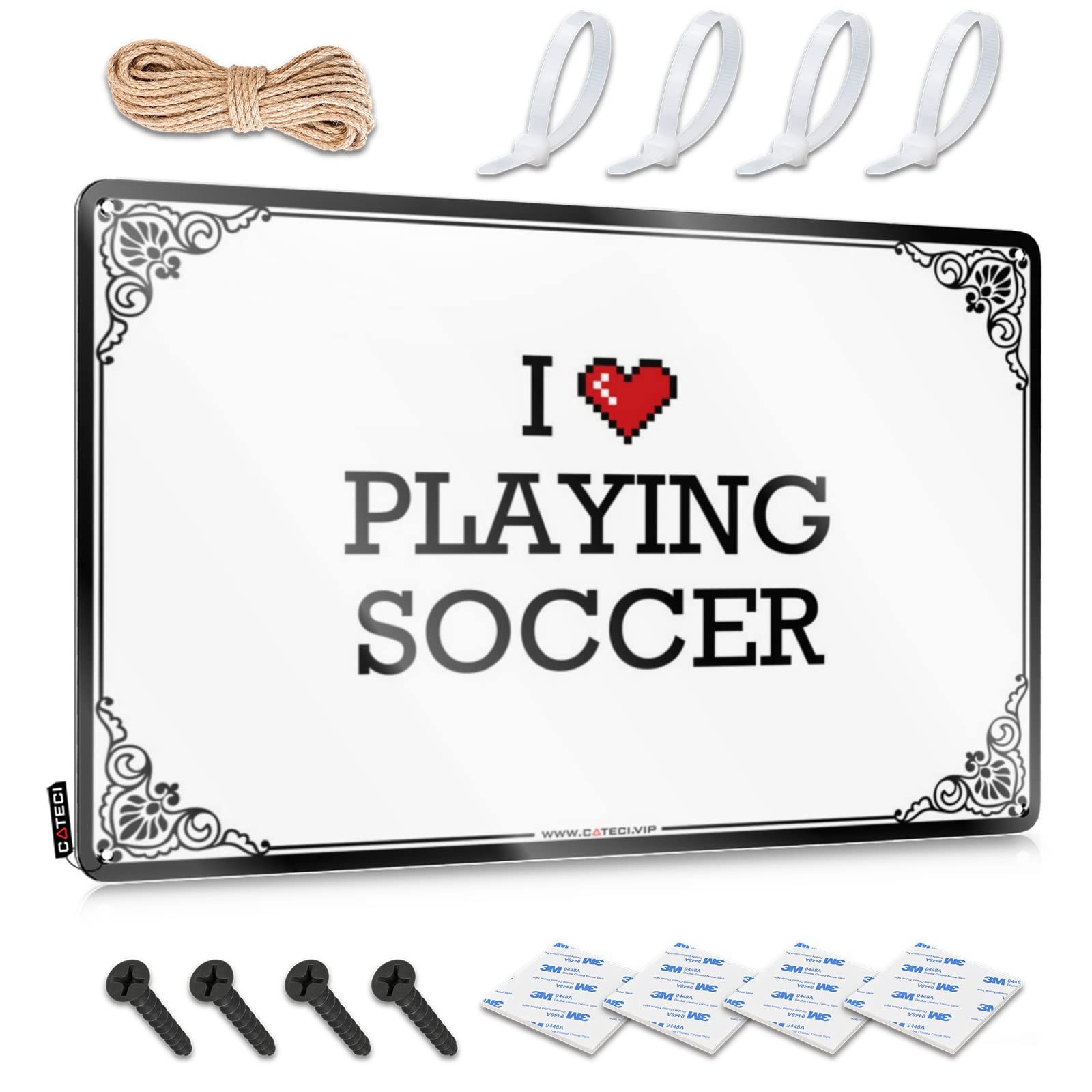 Cool Bathroom Stuff Plaques Essentials | I Love Playing Soccer Chic Room Decoration(20X30CM)