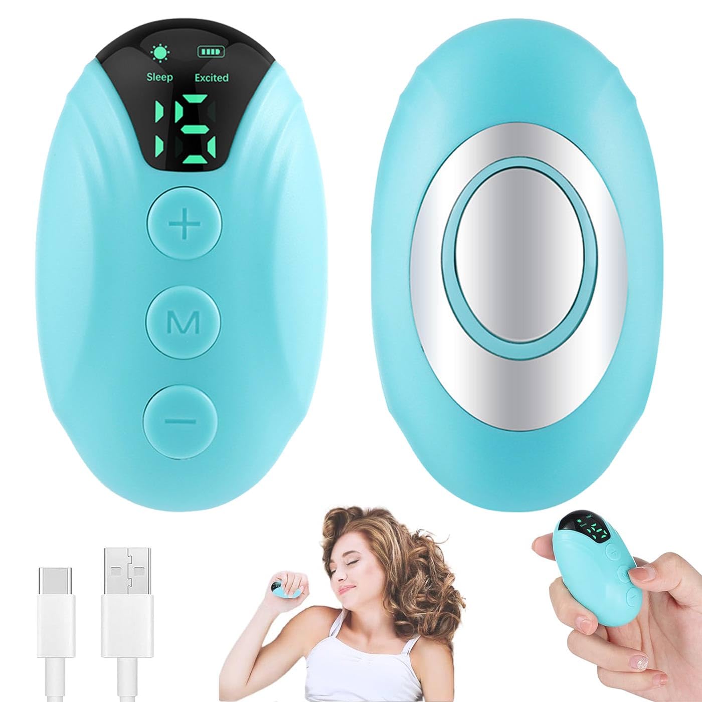 Neurocontrol Dispositivo para Ansia,Dispositivo di Aiuto per Il Sonno,Dispositivo Portatile per Il Rilassamento,Dispositivo di Aiuto per Il Sonno Naturale per Migliorare L'Ansia Del Sonno (Verde)
