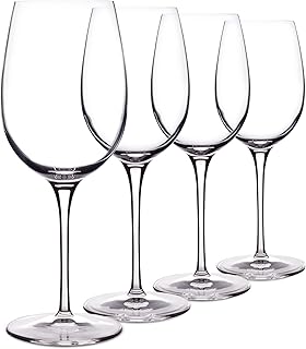 Luigi Bormioli Crescendo Bordeaux Wine Glasses, Set of 4-20 Oz. Lead-Free Crystal with Titanium Reinforced Stems - Laser Cut Rims, Seamless Design & Flat Foot - Made in Italy, Dishwasher Safe