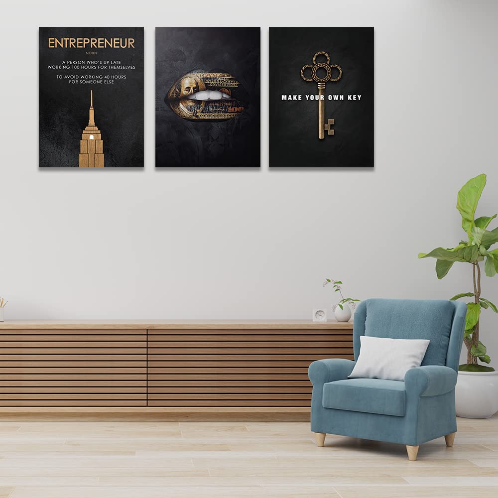Motivational Wall Art Canvas Hustle Poster Office Wall Art ...