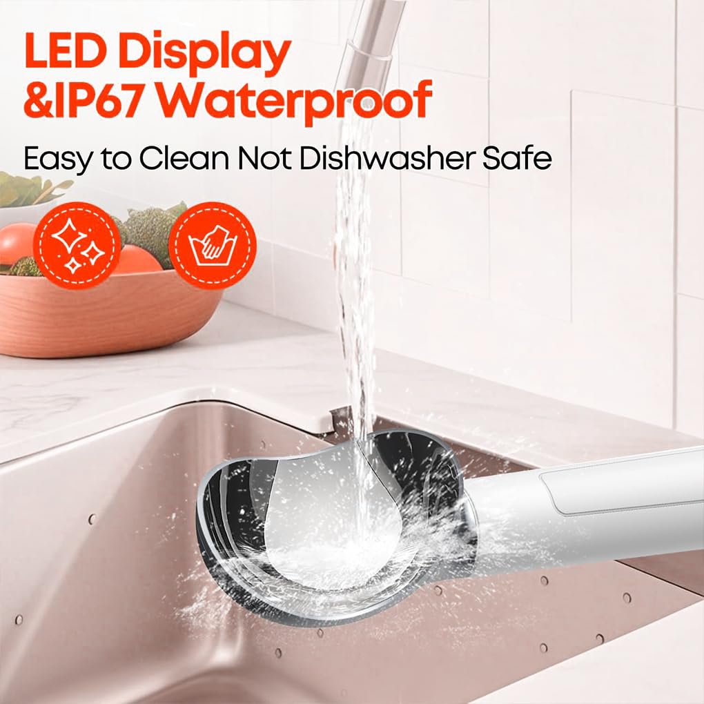 Cuillère à glace à induction, chauffage pour desserts, utilisation simple et pratique, cuillère à glace en alliage, cuillère électrique, blanc