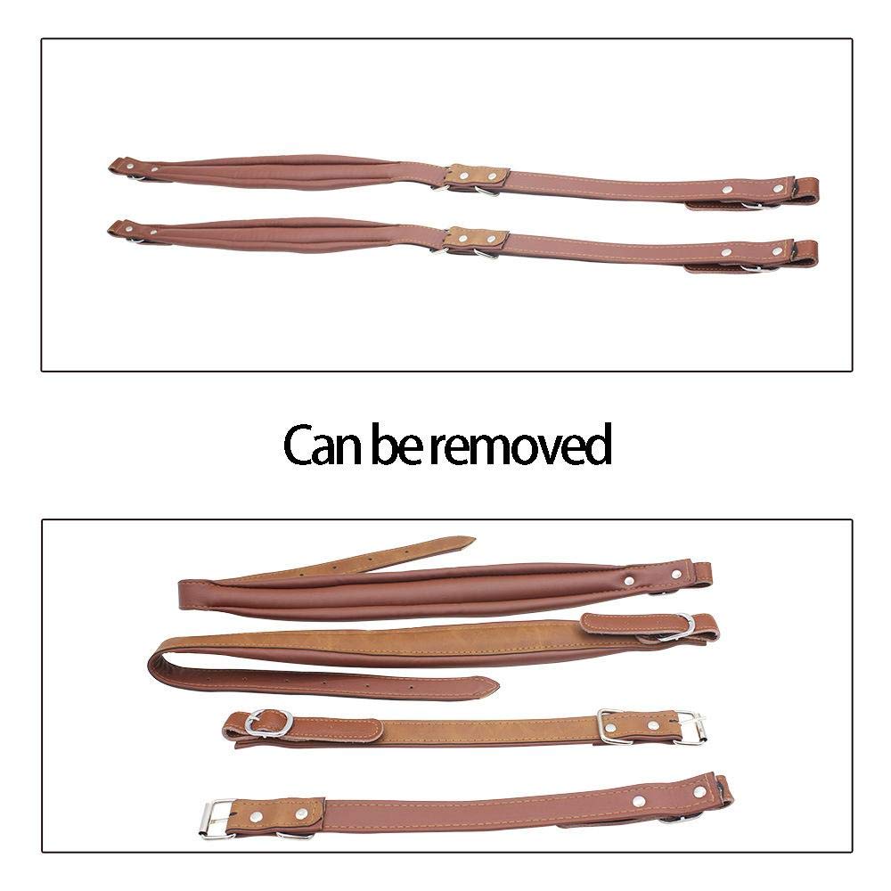 Bandoulière accordéon en cuir véritable imperméable Marron