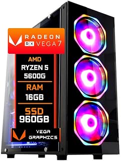 PC Gamer Blue PC Amd ryzen 5 5600G Radeon Vega 7 Graphics 16GB DDR4 3000Mhz SSD 960GB - Fonte 500w