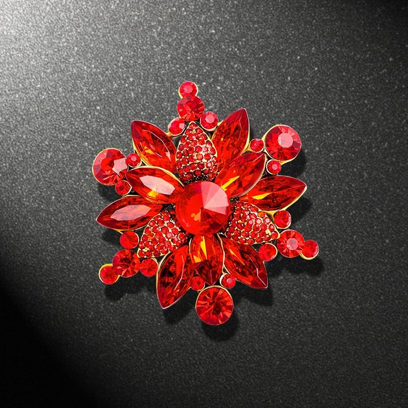 Image of Snowflake Brooch Pin for Women Girls Rhinestone CZ Winter Flower Lapel Pins Christmas Brooch Corsage Badge Pin Cloth Dress Accessories Jewelry for Christmas