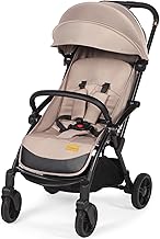 Hello-5ive Baby Pushchair Stroller from Birth to 4 Years(22 kg), One Hand Gravity Foldable Pram with UPF 50+Canopy, PU Wheels Lightweight Travel Buggy with Raincover & Cup Holder for Baby, Khaki