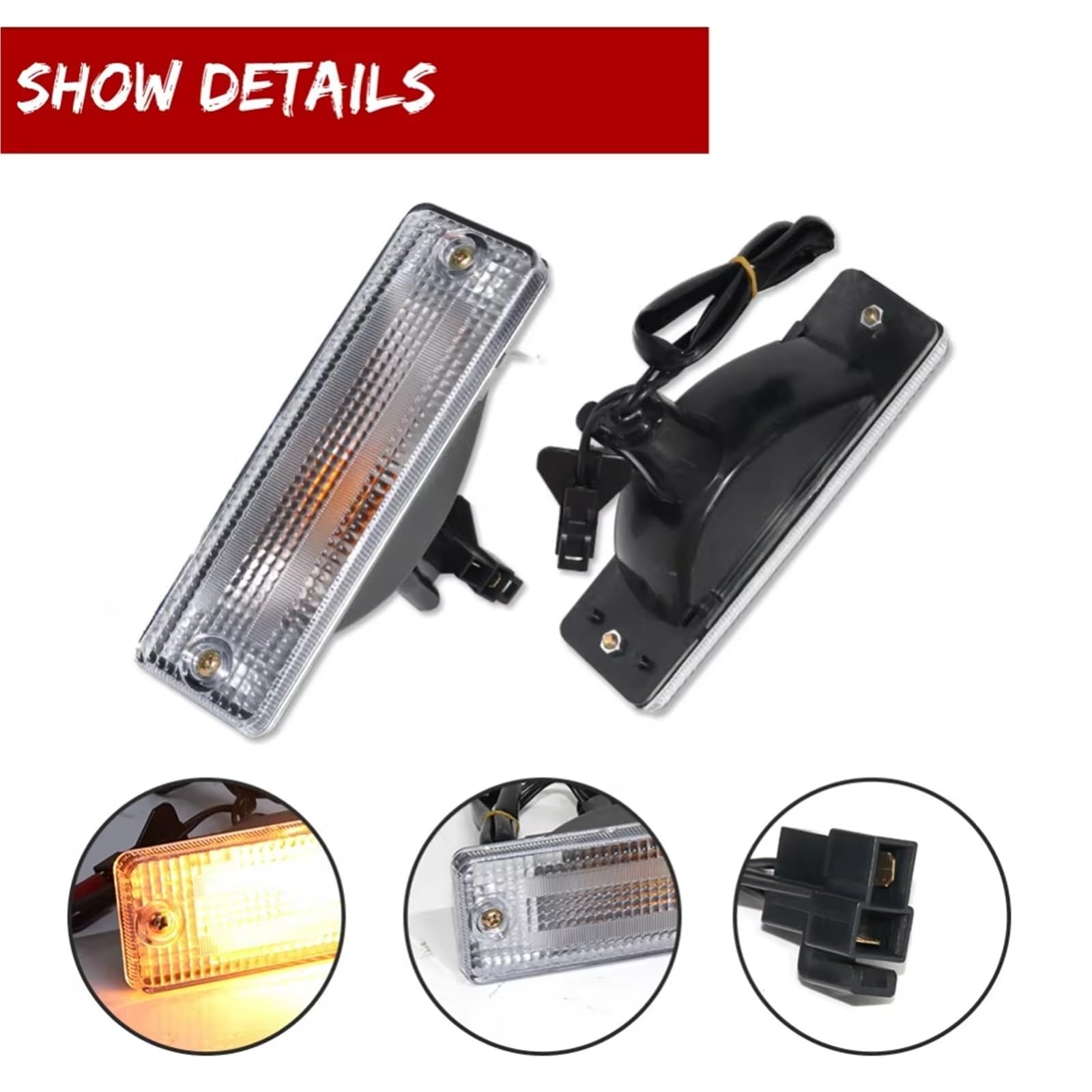 Genérico intermitente automóvil Para Ford Para Festiva 1988 1989 1990 1991 1992 1993 Camión Ámbar LED Coche Esquina Delantera Luces Señal Giro Marcador 12V(Yellow Lens Amber)