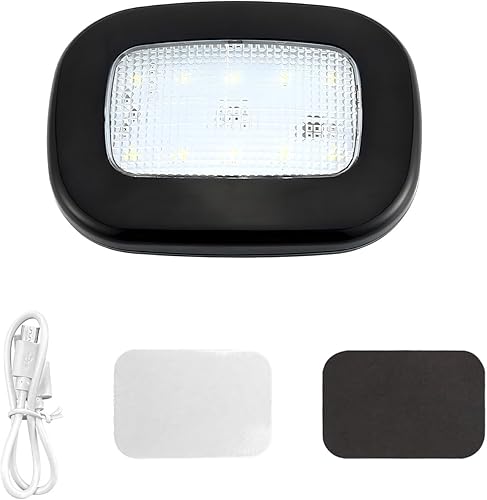 Miniatura 9 de Luz magnética de cúpula para automóvil, luz interior de techo de techo de automóvil, recargable por USB, 10 LED, luz de cúpula inalámbrica para