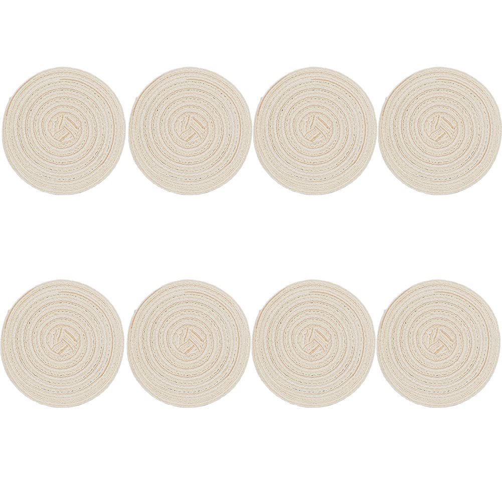 SCF2017 8Pcs Round Cotton Coasters for Drink Cup Mats 11cm Small Cute Placemats(Beige)
