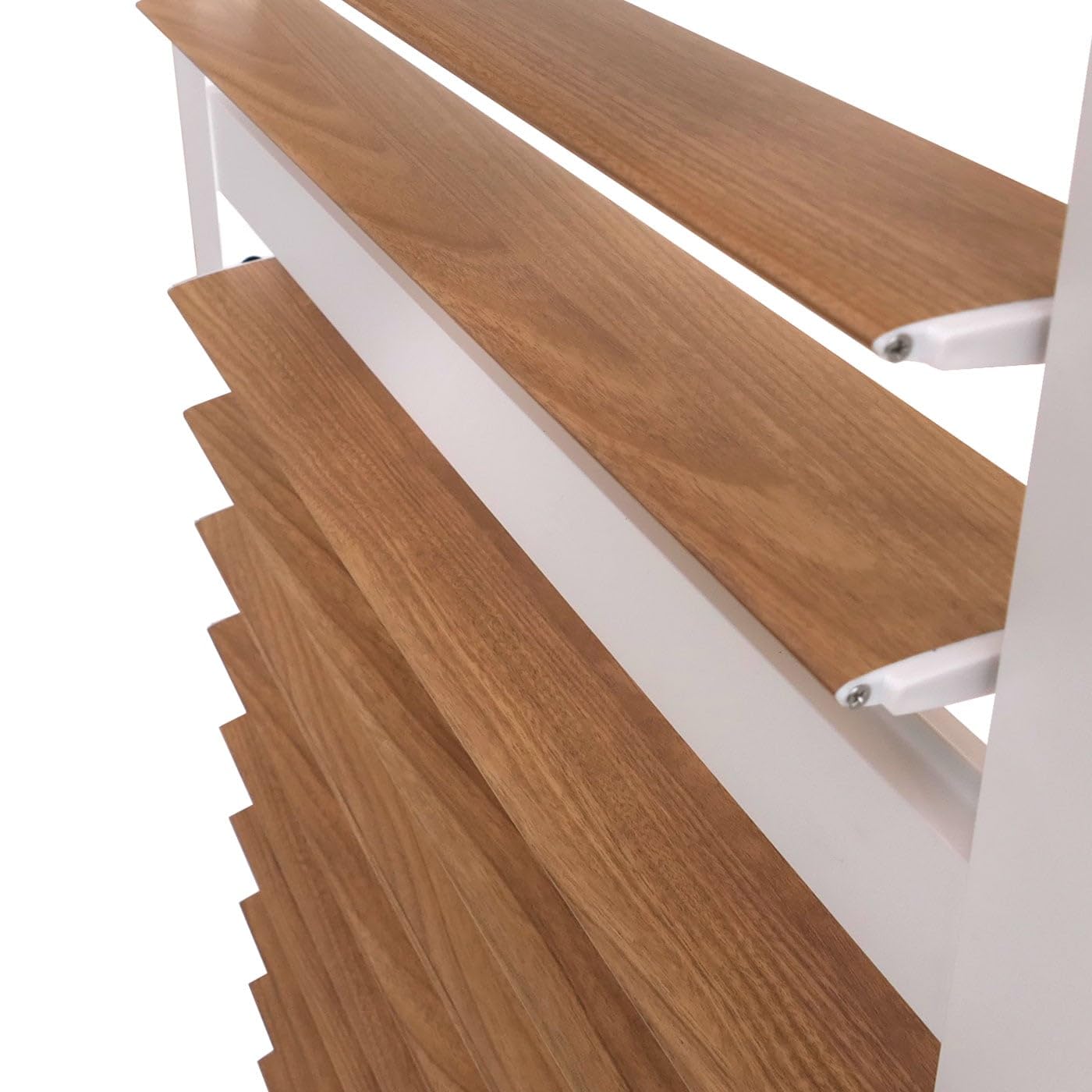 Mendler Lamellenwand für Pergola HWC-P65 Aluminium Holzoptik - weiß