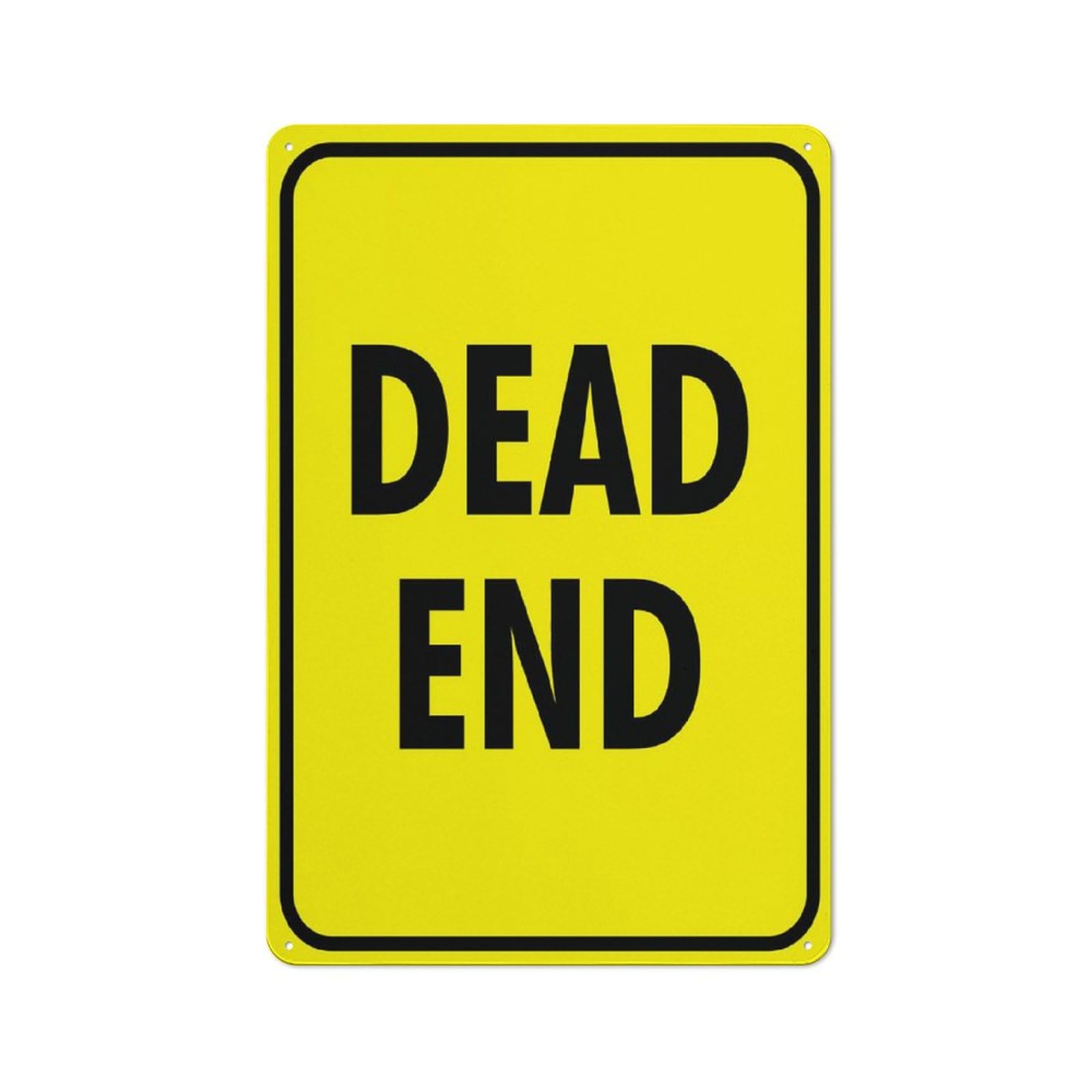 Dead End Sign 12 X 8 Inch Metal Sign, Rustproof Aluminum, Multicolor