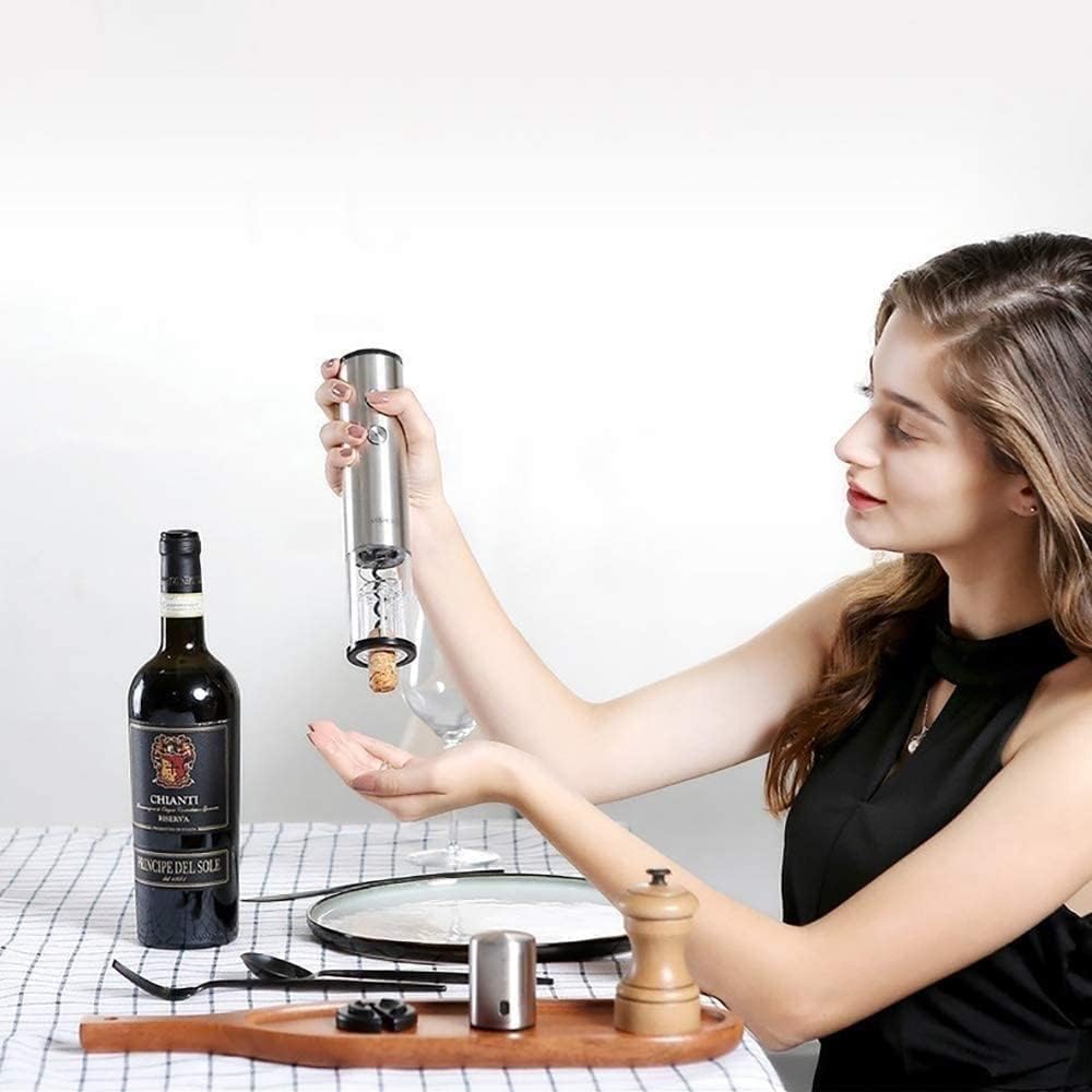 Portable Electric Wine Opener - Battery Powered Wine Bottle Opener with Foil Cutter - Automatic, Cordless - Easily Removes Corks