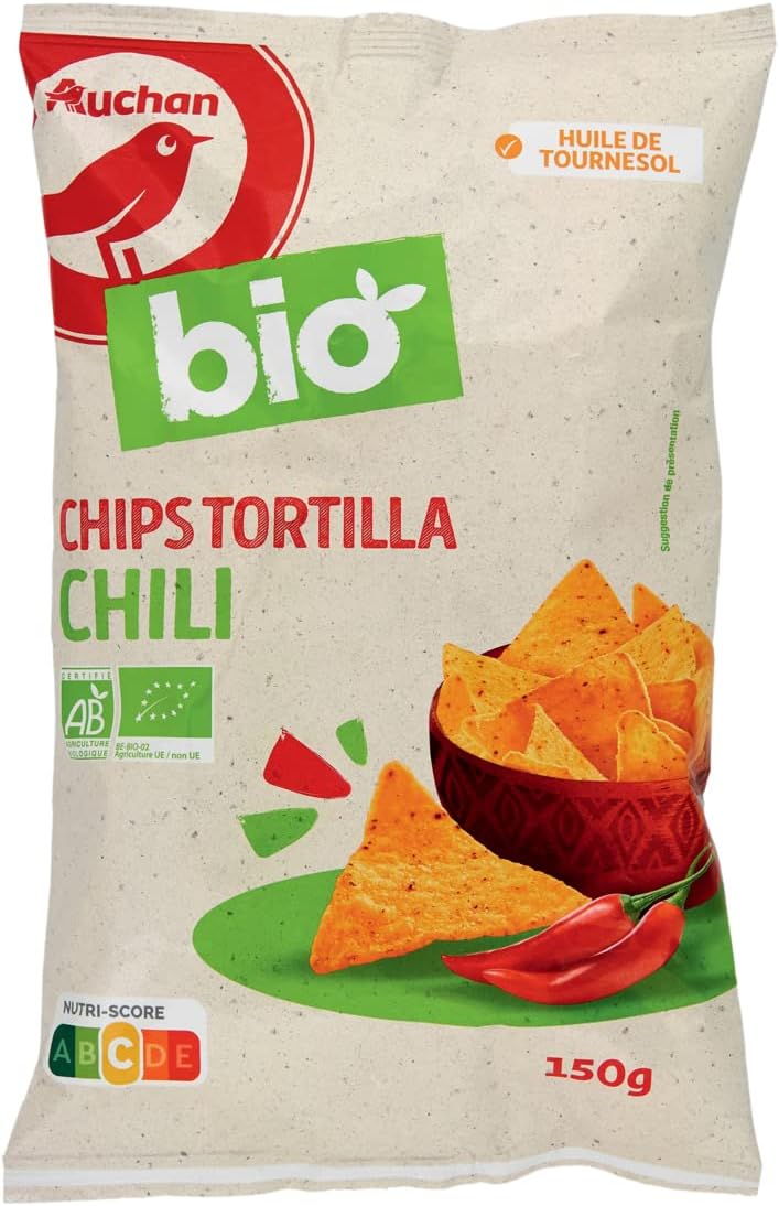 AUCHAN BIO Tortillas goût chili 150g Amazon.fr Epicerie