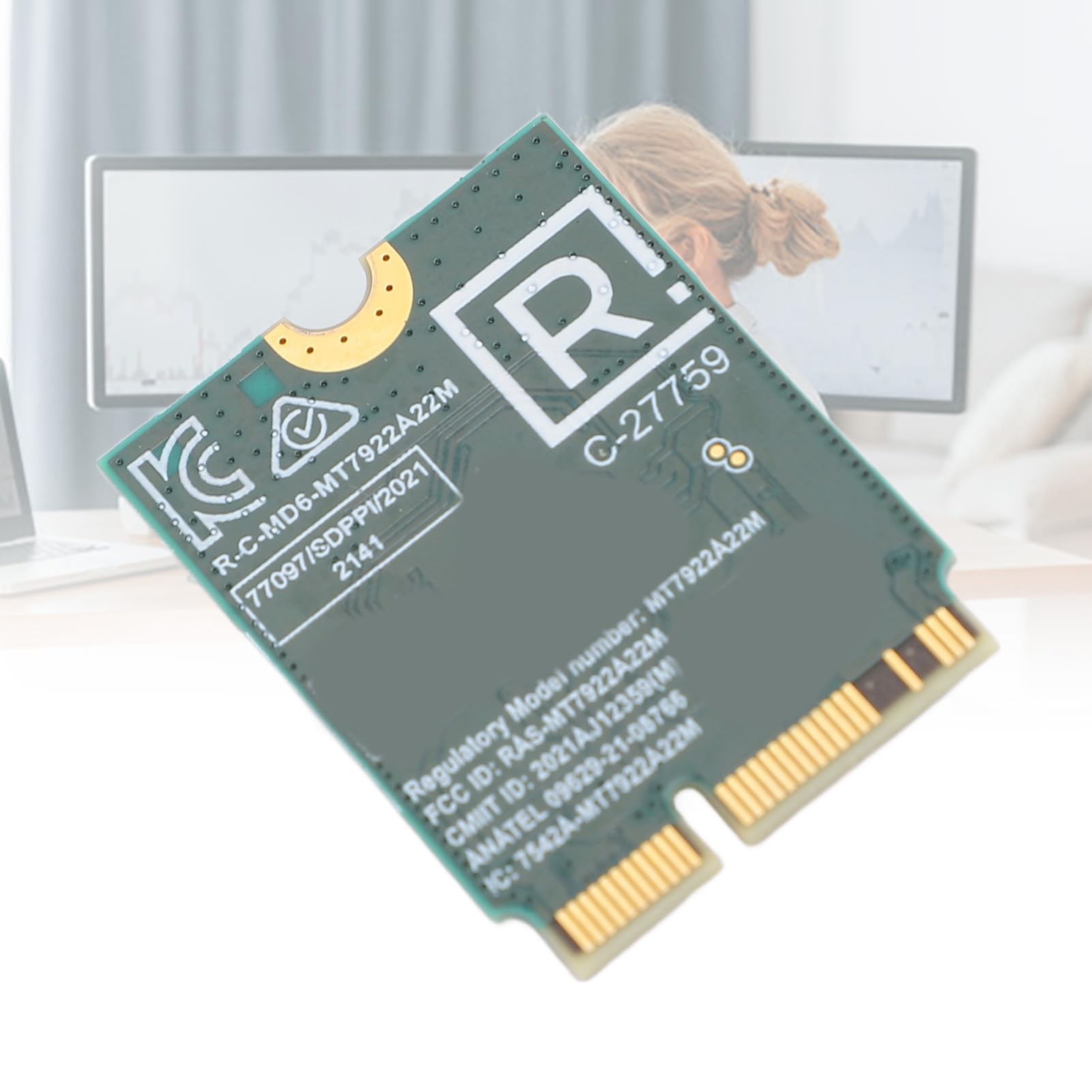 Carte sans Fil Wi-Fi 6E M.2 MT7922A22M pour Ordinateur Portable Bluetooth 5.2 RZ616 5374 Mbit/s