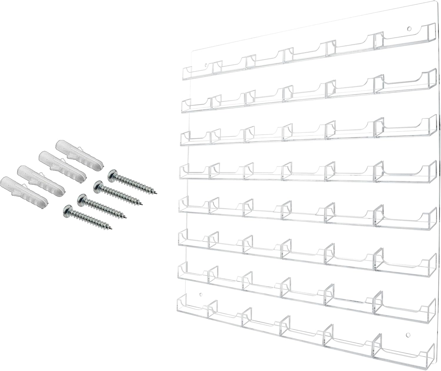 Wall Business Card Holder with Hanging Hardware for 3.5 x 2 Contact or Appointment Cards Trade Show Expos Real Estate Retail Stores 48 Pocket Clear Acrylic One Piece by Marketing