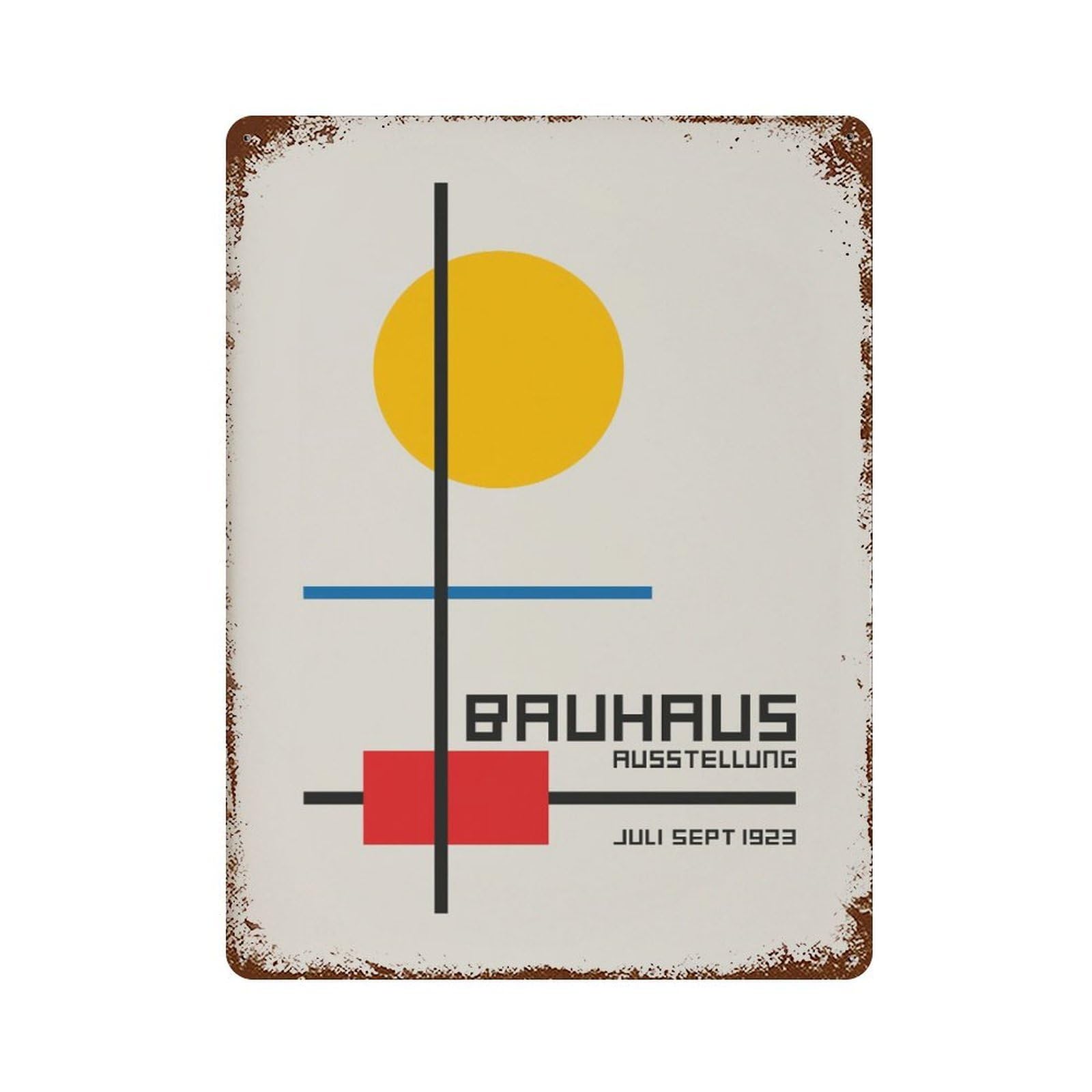 xiaoxiaoshen Bauhaus Exhibition Geometric1 Wall Decor Art Metal Tin Poster Modern Home Decor Art Home Bar Shop Decorations Vintage Sign 40x30cm