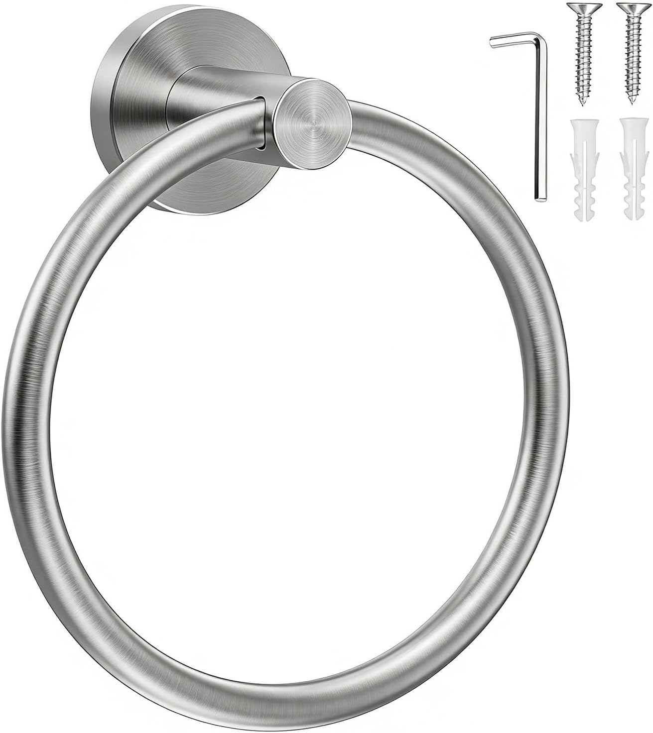 SetSail Towel Holder for Bathroom Wall Silver Towel Ring Stainless Steel Hand Towel Holder Heavy Duty Towel Hanger for Bath, Kitchen Drill Hole